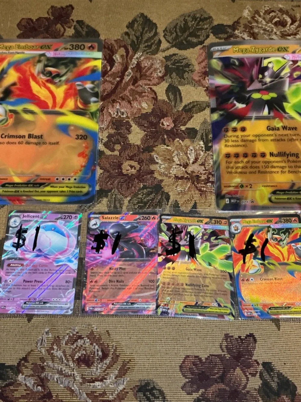 8 Pokemon Cards Jumbo and Regular size cards All ex Cards